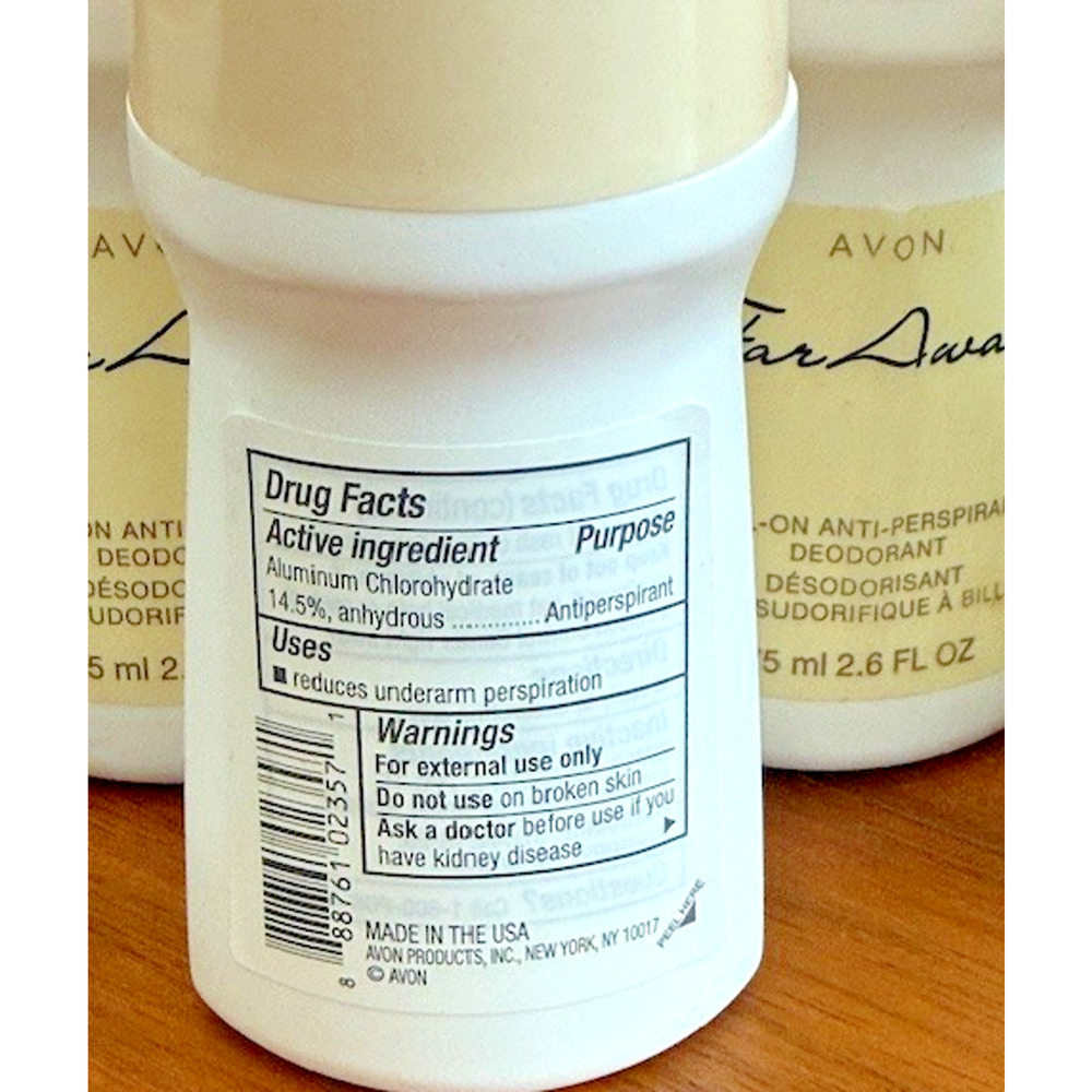 Avon Roll-On Antiperspirant Deodorant, Far Away 2.6 fl.oz. (3 PACK) - Picture 3 of 4